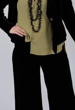 T.ba Co-ords & Suits^Velvet Trousers in Black