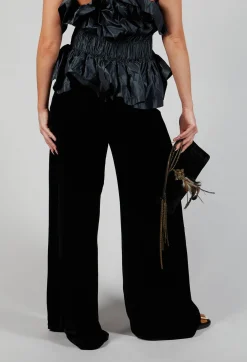T.ba Co-ords & Suits^Velvet Trousers in Black