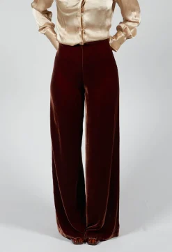 T.ba Co-ords & Suits^Velvet Trousers in Copper