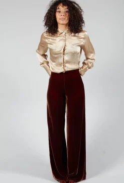 T.ba Co-ords & Suits^Velvet Trousers in Copper