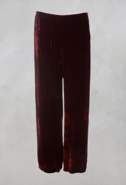 Out of Xile Co-ords & Suits^Velvet Wide Leg Trousers in Ruby