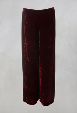 Out of Xile Co-ords & Suits^Velvet Wide Leg Trousers in Ruby