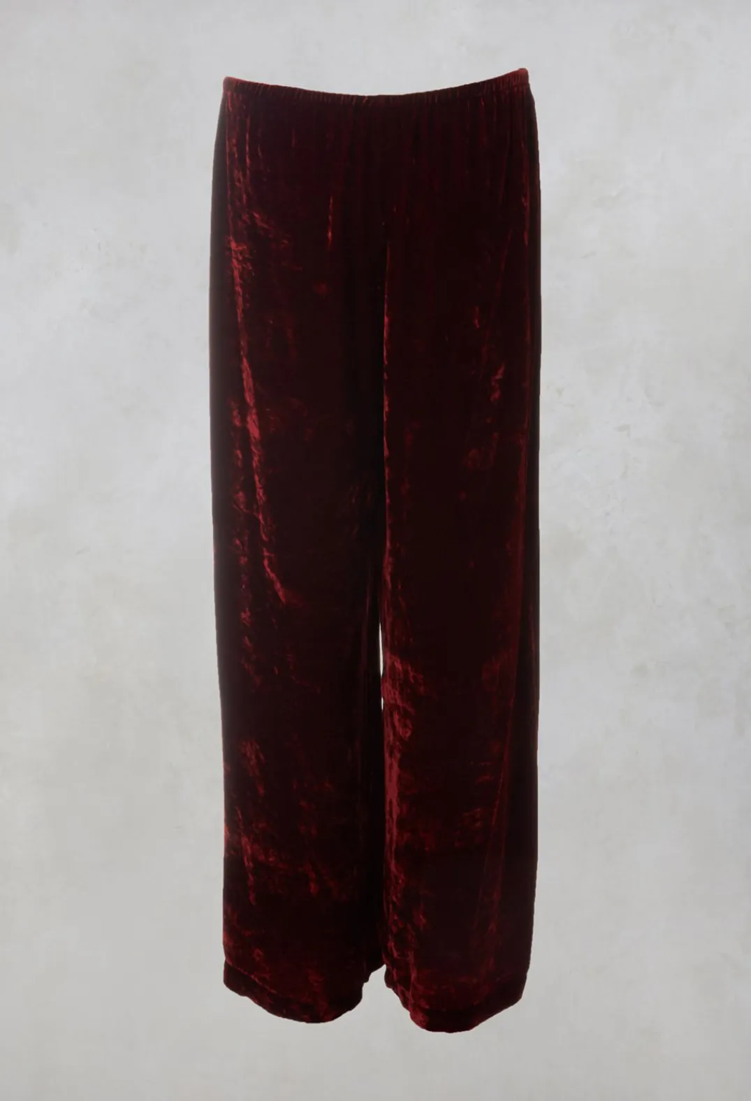 Out of Xile Co-ords & Suits^Velvet Wide Leg Trousers in Ruby