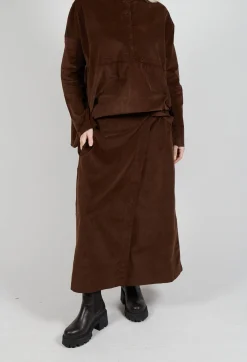 Album Di Famiglia Skirts^Velvet Wrap Skirt in Coffee