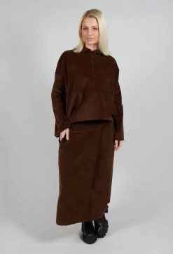 Album Di Famiglia Skirts^Velvet Wrap Skirt in Coffee