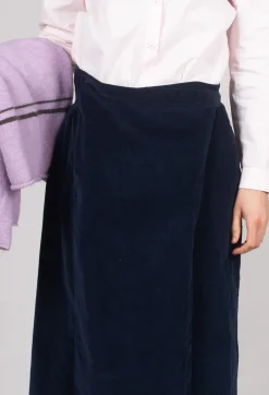 Album Di Famiglia Skirts^Velvet Wrap Skirt in Ink