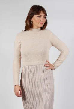 Rene Derhy Dresses^Verlaine Dual Fabric Dress in Beige