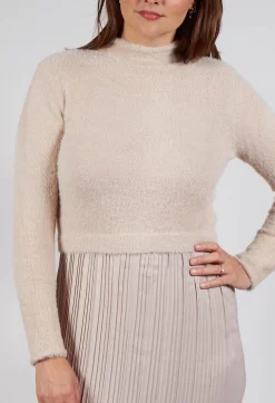 Rene Derhy Dresses^Verlaine Dual Fabric Dress in Beige