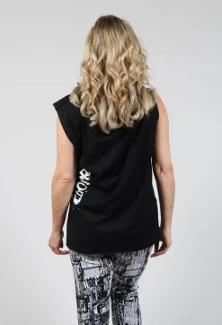 Bread and Butter Tops^Vest Top in Black Print