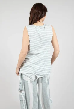 Rundholz Black Label Tops^Vest Top with Drawstring Hem in Grey Print