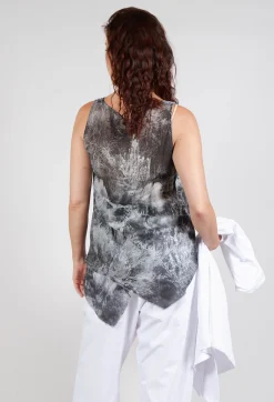 Pal Offner Tops^Vest Top with Raw Edges in Steppe Black