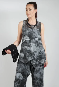 Pal Offner Tops^Vest Top with Raw Edges in Steppe Black