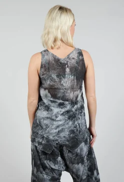 Pal Offner Tops^Vest Top with Raw Edges in Steppe Black
