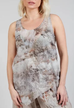 Pal Offner Tops^Vest Top with Raw Edges in Steppe Bronze