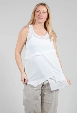 Pal Offner Tops^Vest Top with Raw Edges in White