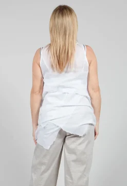 Pal Offner Tops^Vest Top with Raw Edges in White