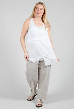 Pal Offner Tops^Vest Top with Raw Edges in White