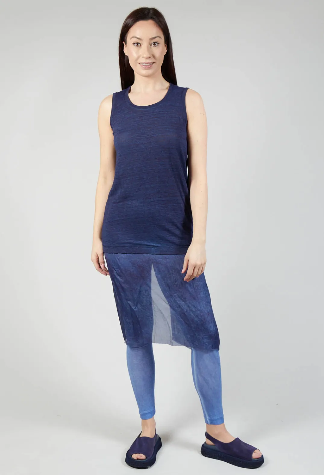 Rundholz Mainline Tops^Vest with Silk Accent in Enzian Cloud
