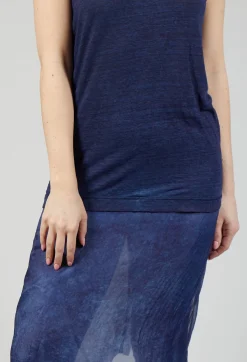 Rundholz Mainline Tops^Vest with Silk Accent in Enzian Cloud