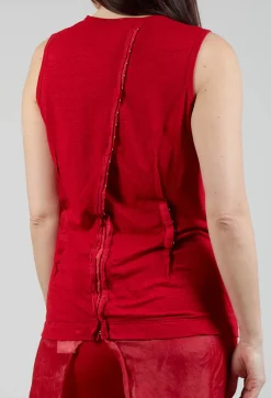 Rundholz Mainline Tops^Vest with Silk Accent in Rose Cloud