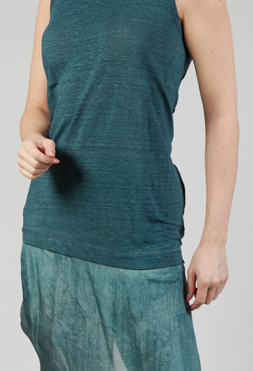 Rundholz Mainline Tops^Vest with Silk Accent in Tulip Cloud