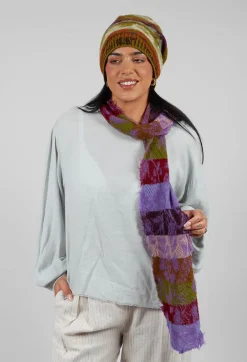 Butapana Scarves^Vibrant Wool Scarf in Iris