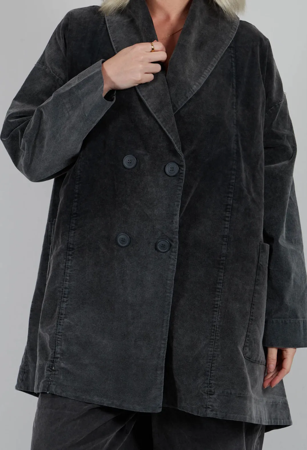 Amici Coats^Vintage Look Coat in Pewter