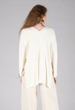 Isabel Benenato Cardigans^V-Neck Boxy Cardigan in White