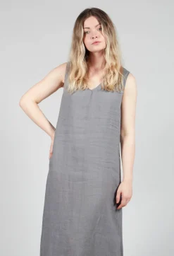 Sarah Pacini Shirts & Blouses^V-Neck Linen Dress in Grey