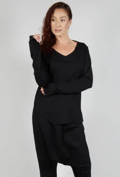 Pal Offner Jumpers^V-Neck Slim Pull Over in Black