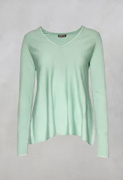 Maliparmi Jumpers^V-neckline Jumper in Verde Acqua-Water