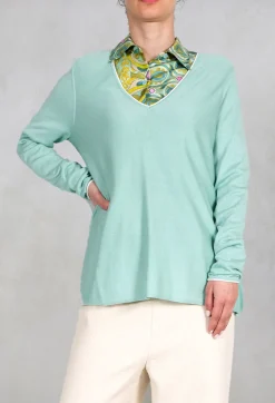 Maliparmi Jumpers^V-neckline Jumper in Verde Acqua-Water