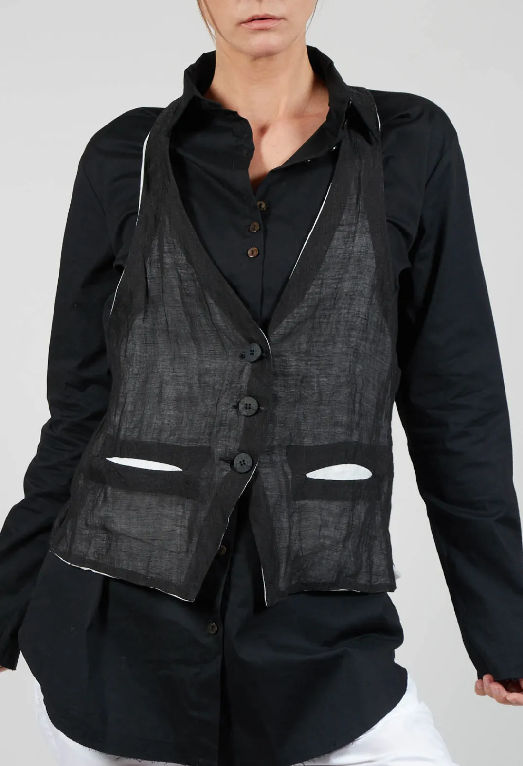 Marc Point Jackets^Waistcoat in Black / White
