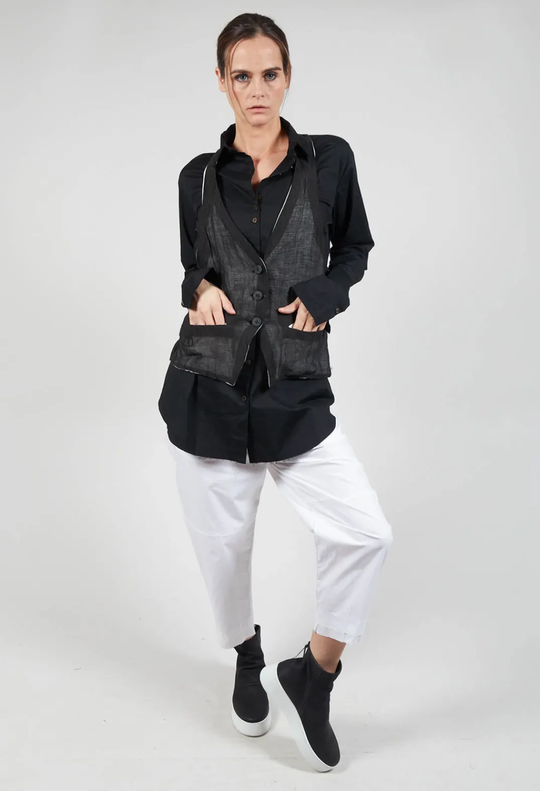 Marc Point Jackets^Waistcoat in Black / White