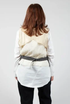 Marc Point Jackets^Waistcoat with Contrasting Back in Grey and Cream