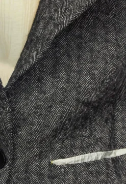 Marc Point Jackets^Waistcoat with Contrasting Back in Grey and Cream