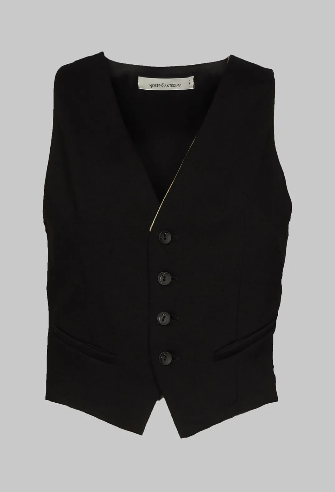 Nostra Santissima Jackets^Waistcoat with Faux Front Pockets in Black