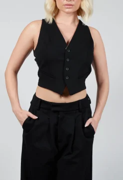 Nostra Santissima Jackets^Waistcoat with Faux Front Pockets in Black