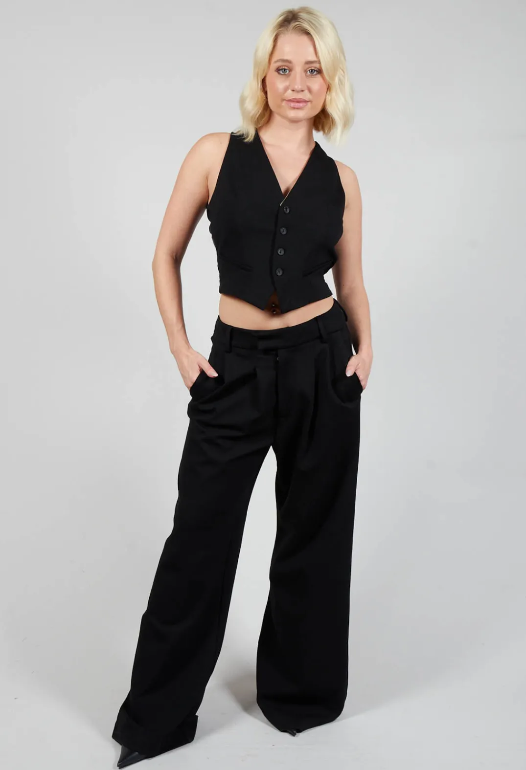 Nostra Santissima Jackets^Waistcoat with Faux Front Pockets in Black