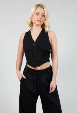 Nostra Santissima Jackets^Waistcoat with Faux Front Pockets in Black