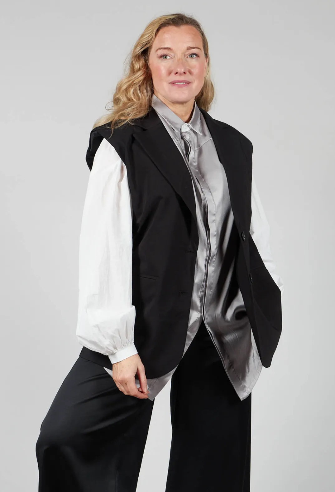 Nostra Santissima Jackets^Waistcoat with Shoulder Pads in Black