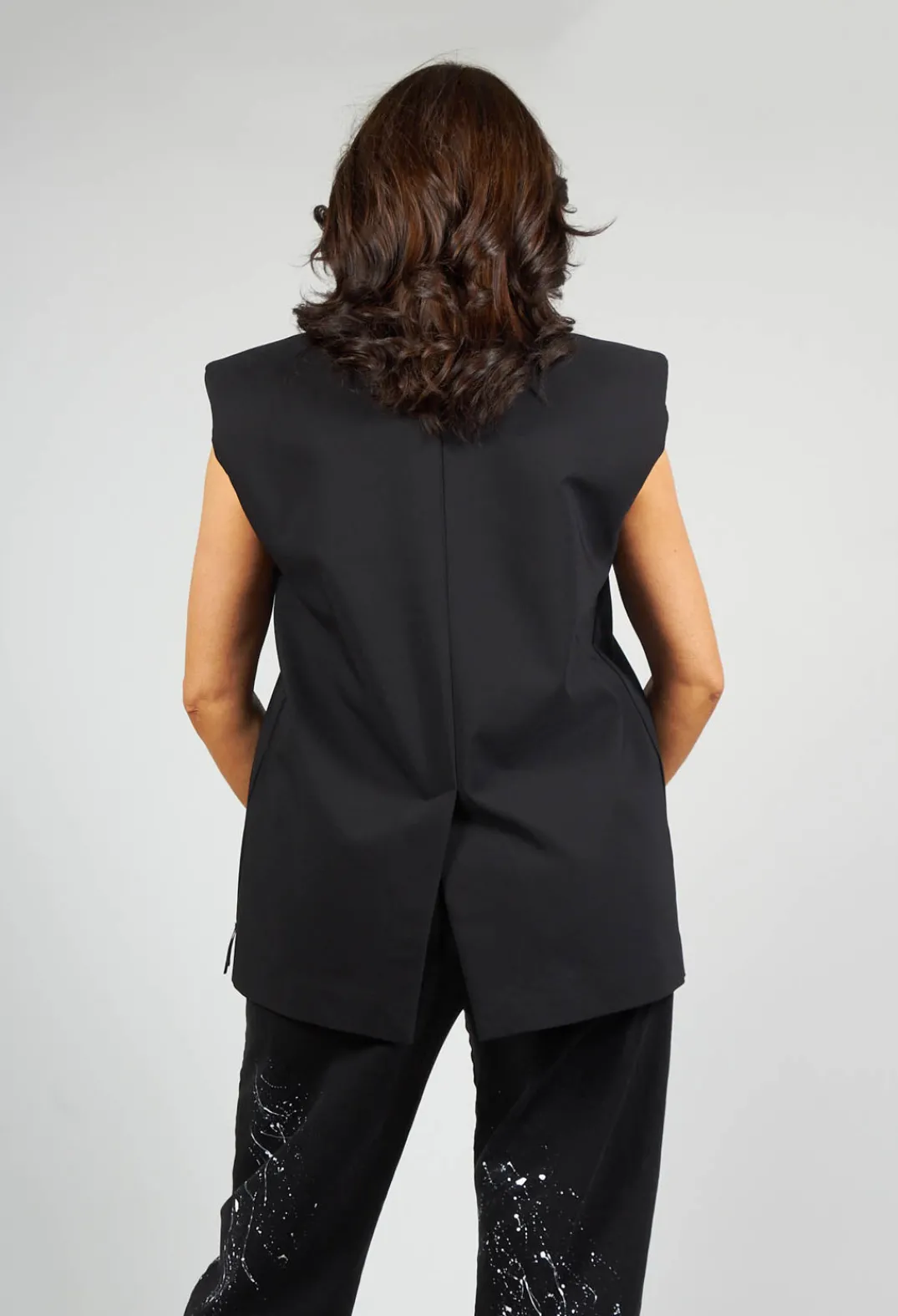 Nostra Santissima Jackets^Waistcoat with Shoulder Pads in Black