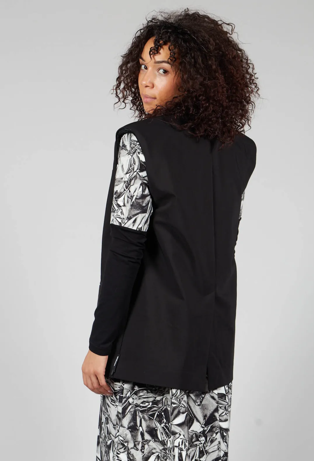 Nostra Santissima Jackets^Waistcoat with Shoulder Pads in Black