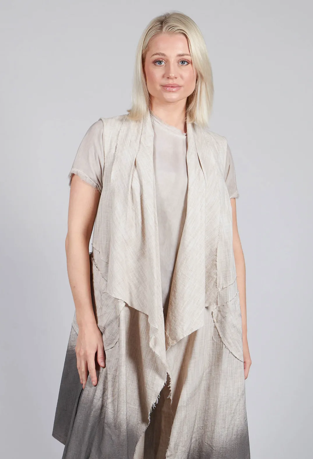Sanctamuerte Coats^Waterfall Long Coat in Over Cotone Sand