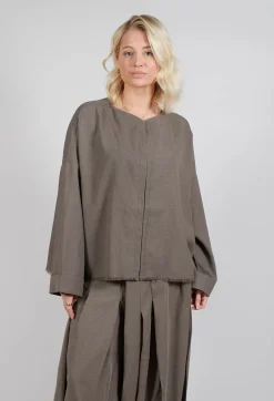 Moyuru Jackets^Waterfall Top in Taupe