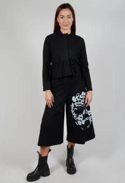Bread and Butter Jackets^Waved Hem Peplum Jacket in Black