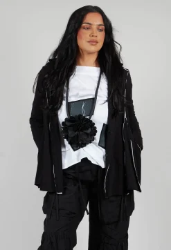 Bread and Butter Jackets^White Raw Edging Jacket in Black