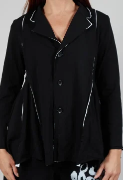 Bread and Butter Jackets^White Raw Edging Jacket in Black