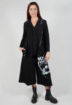 Bread and Butter Jackets^White Raw Edging Jacket in Black