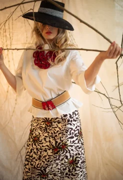 Exquisite J Belts^Wide Elasticated Belt with Bold Feature Buckle